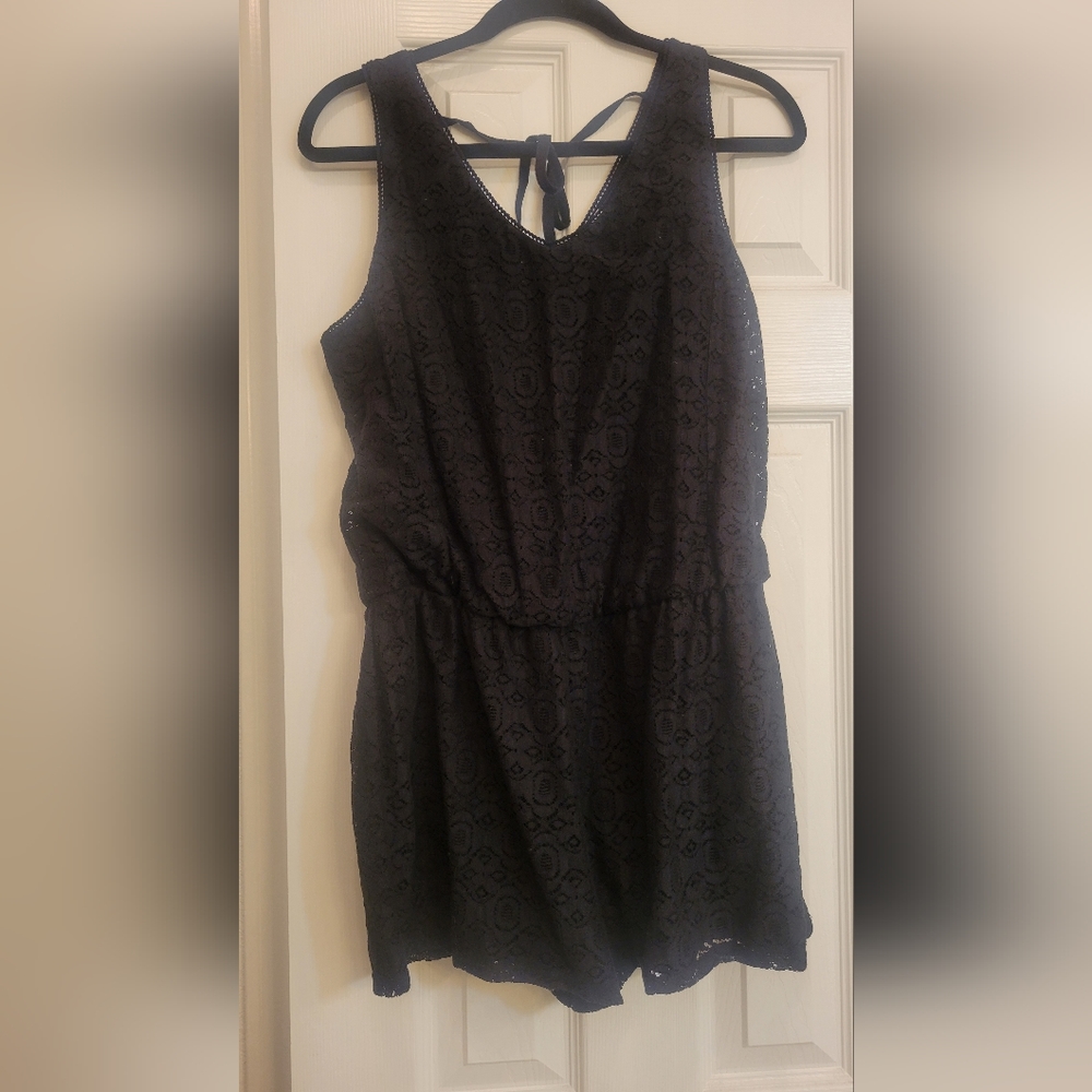 Xhilaration black lace, sleeveless, shorts romper